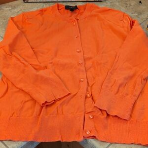 J. Crew Vibrant Orange Button-Up Cardigan